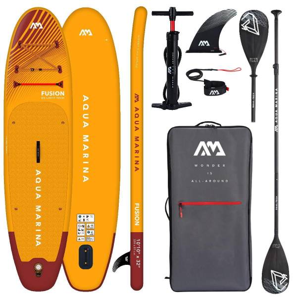 AQUA MARINA FUSION iSUP Board Set aufblasbar Stand Up Paddle 330cm Kajakpaddel