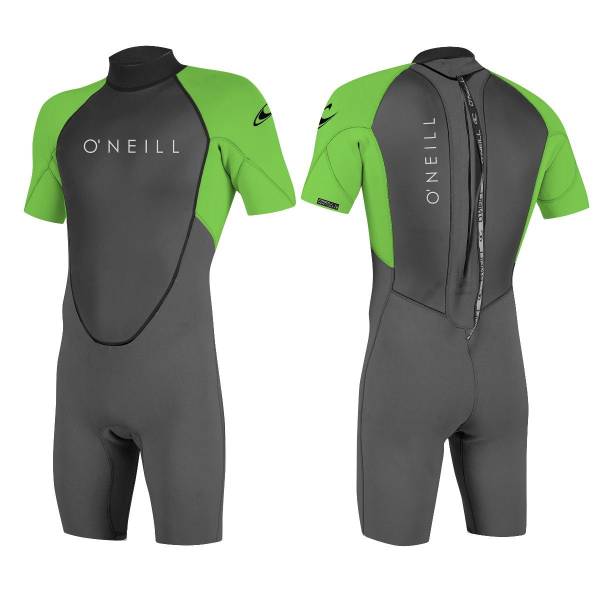 O'NEILL REACTOR-2 2mm Back Zip Herren Shorty S/S Spring Neoprenanzug Wetsuit Dayglo