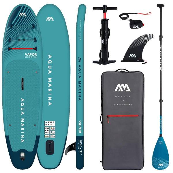 AQUA MARINA VAPOR 10.4 iSUP Board Set aufblasbar Stand Up Paddle Carbon Guide Paddel