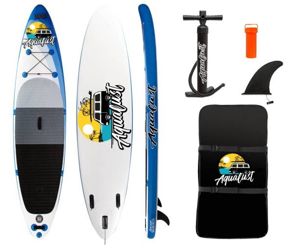 AQUALUST 12'0" SUP Board Stand Up Paddle Surf-Board aufblasbar ISUP 365x81cm blue