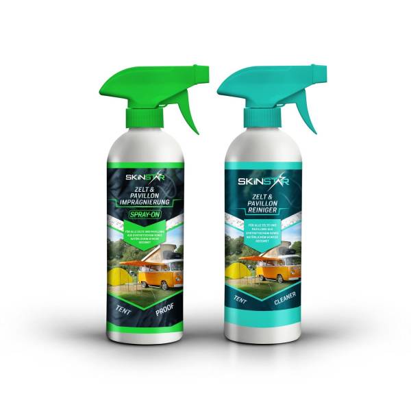 SkinStar Zelt & Pavillon Reiniger + Spray-On Imprägnierung Tent Cleaner & Proof Imprägnierspray